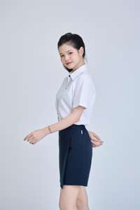 Uniforme de escuela secundaria FMF estudiante blanco camisa de manga corta secundaria niños niñas (azul marino) - Product Image 3