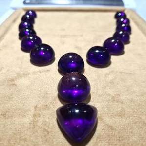 Pierres précieuses rondes en améthyste africaine naturelle, taille brillant, pour la création de bijoux - Product Image 2