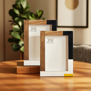 Cadre photo de luxe fait main en résine osseuse incrustée pour un design moderne minimaliste, personnalisable, décoratif, pour table, maison - Product Image 1