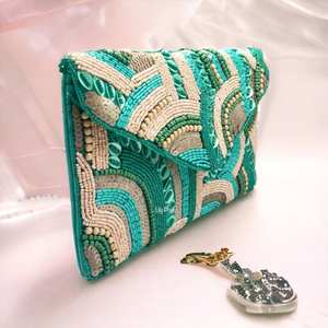 vLemon Beaded <b>Bag</b>, Purse Lemon Beaded Lemon <b>Clutch</b>, Yellow Lemon Summer Vacation Purse, Unique <b>White</b> Beaded <b>Clutch</b> Lemon - Product Image 2