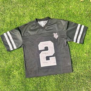 Camiseta de algodón con estampado Vintage de alta calidad Oem Hell Spring New Star, camiseta de fútbol con cuello en V personalizada al por mayor - Product Image 1