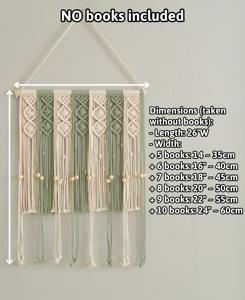 Porte-livre en macramé coloré à suspendre au mur pour une décoration intérieure élégante, salon, chambre à coucher et affichage intérieur créatif en provenance d'Inde - Product Image 5