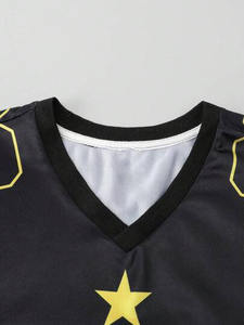 2025 nouvelle mode de rue rétro Football maillot haut pour hommes 100% coton T-shirt pour hommes coupe ample imprimé Football maille Jersey - Product Image 6