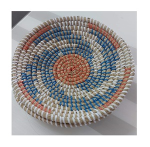 Crafts <b>Decoration</b> Seagrass Hanging <b>Plate</b> Home Style Hand-knitted Round <b>Plate</b> <b>for</b> Seagrass <b>Wall</b> <b>Decoration</b> Ready to Ship - Product Image 3