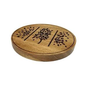 Vente en gros de sous-verres en bois naturel au prix d'usine logo gravé au laser personnalisé meilleur prix tapis de tasse en vrac et tapis de thé - Product Image 4