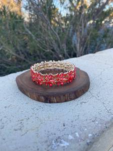 <b>Orange</b> Rhinestone Bracelet Stretch Prom Bracelet Handmade Fashion Jewelry <b>Gift</b> For Her Trendy Bracelet India - Product Image 5