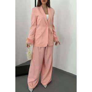Powder Fur Cuff Jacket & Trousers <b>Set</b> - Powder - Product Image 4