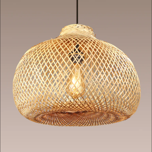 Abat-jour en bambou traditionnel moderne tissé à la main en rotin naturel suspension plafonnier maison hôtel décor design asiatique prix - Product Image 2