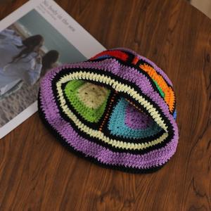 Crochet Handmade Casual Summer Beach <b>Hat</b> Breathable Fashion Custom Bucket <b>Hats</b> for Women - Product Image 4