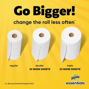 Essentiels Bounty : Sélection de rouleaux de papier essuie-tout, taille A, 6 rouleaux doubles, blanc, 108 feuilles par rouleau - Product Image 3