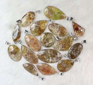 Colgante de piedras preciosas de ágata de encaje de Calico amarillo Natural, colgante de venta al por mayor pulido a mano suave, joyería para venta al por menor - Product Image 3