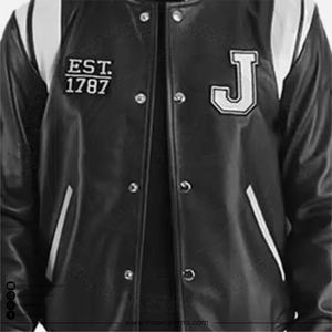 Veste en cuir pour homme grande taille, couleur personnalisée, hiver, patchwork personnalisé, design de lettres, plis avant et arrière, poches latérales, haute qualité - Product Image 4