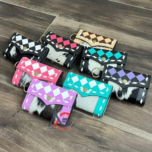 Trendy Checkered Style Hand Tooled Cowhide Leather <b>Coin</b> <b>Purse</b> Fashion <b>Women</b> Small Case Card Holder Luxury Wallet <b>for</b> <b>Women</b> - Product Image 1