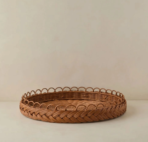 ถาดเสิร์ฟหวายกลมธรรมชาติสำหรับใช้ตกแต่งเครื่องดื่มและเครื่องประดับ - Product Image 2