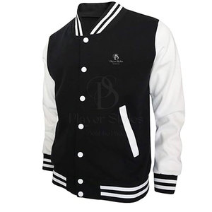 Men's Premium <b>Wool</b> Canvas Winter Breathable Customizable Latest Design Long Sleeves Stand Collar Baseball Style Lettermen Jacket - Product Image 2