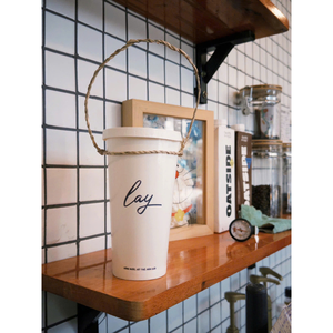 Porte-gobelet en bambou | Porte-gobelet jetable avec poignée | 99 données dorées par porte-gobelet en paille de rotin - Product Image 4