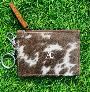New Arrival Real Handmade Cowhide Fur Leather Coin Purse and <b>Card</b> <b>Holder</b> Case Cute Credit <b>Card</b> <b>Holder</b> and Coin Case With <b>Keyring</b> - Product Image 1
