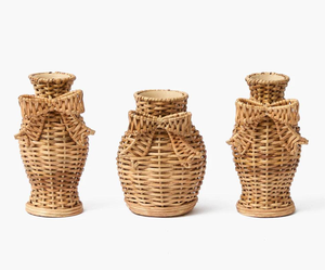 Juego de 3 Jarrones de Ratán Tejidos a Mano, Porta Flores Decorativo de Mimbre Natural con Diseño de Lazo para Decoración del Hogar y Regalos, de Vietnam - Product Image 2