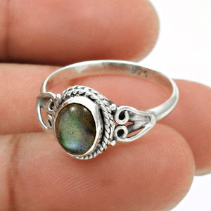 Bague personnalisée en Labradorite, pierres précieuses bleues faites à la main, bagues en argent Sterling 925, vente en gros, bijoux, bague Fine, cadeau - Product Image 3