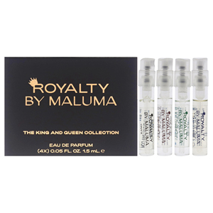 Set regalo di profumo Unisex Royalty by Maluma the King Queen Collection-4 pz Set 0.05oz Onyx EDP Spray per lui 0.05oz granato per lei - Product Image 4
