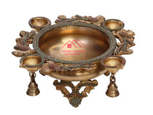 งานหัตถกรรมโลหะ urli และงานแต่งงานงานจัดดอกไม้โลหะ urli สีทองการออกแบบของตกแต่งงานแต่งงานงานปาร์ตี้ - Product Image 6