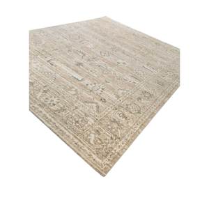 Viscaya Beige <b>Brown</b> <b>Wool</b> Hand Knotted Rugs Medallion Rectangle Puzzle for Home Car for Living Hallway Entryway-PKWL-1117 - Product Image 2