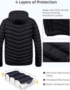 Gran oferta, chaqueta acolchada ligera para hombre, abrigo alternativo con capucha, prendas de vestir exteriores a prueba de viento, chaquetas de burbujas - Product Image 5