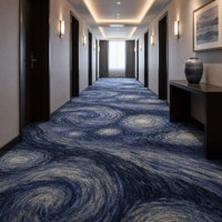 Moquette Commerciale Mur-à-Mur en Polypropylène Imprimé Nuit Étoilée pour Couloir, Hall et Salon