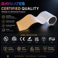 RAYMATES Lembar LED Putih Tipis 24V Baru yang Dapat Disesuaikan 2700-6500K Panel LED Fleksibel yang Dapat Dipotong Lampu Latar untuk Pencahayaan Arsitektur Kustom