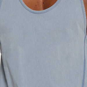 Débardeur de sport pour homme en molleton français délavé de poids moyen, personnalisable, coupe musculaire - Product Image 4