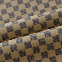 Tissu en cuir imprimé à motif damier de 1,0 mm, cuir synthétique PVC personnalisé avec impression damier
