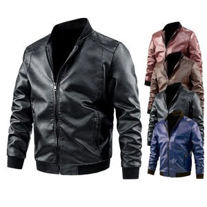 2025 otoño nuevos hombres negro Biker PU abrigo de cuero moda coreana hombres Pu chaqueta de cuero tendencia Casual Fit Slim ropa de béisbol - Product Image 6