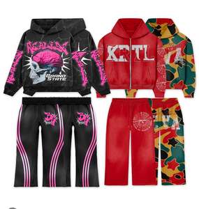 2025 hiver nouveau Design de mode survêtement sérigraphie comprend un pantalon haute qualité personnalisable DTG bande latérale grande taille - Product Image 5