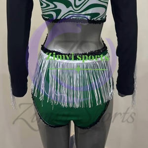 Justaucorps de majorette de qualité supérieure, élégant et confortable, avec logo personnalisé et manches longues, prix de gros par Zimvi Sports - Product Image 5