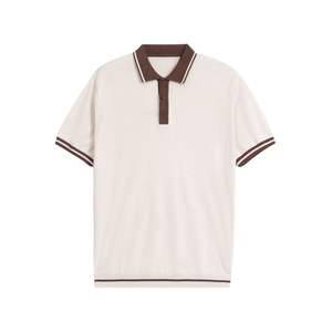 Polo de Punto Elástico de Alta Calidad, Acrílico, Sólido, Casual, Bordado, para Golf, Manga Corta, Informal, para Hombre, Verano - Product Image 1