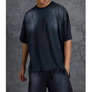 เสื้อยืดผู้ชายทรงโอเวอร์ไซส์แบบครอป ยี่ห้อ OEM 2026 คุณภาพส่งออก รับผลิตตามสั่ง ขายส่ง - Product Image 1