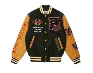 High Street <b>Men's</b> Vintage Style Baseball <b>Jacket</b> XL Chenille Embroidery Letterman Design Winter <b>Summer</b> Coated Polyester Hooded - Product Image 4