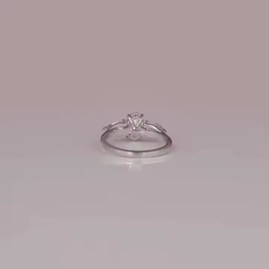 แหวนหมั้นชุบทอง18K ทำด้วยมือทรงวงรีสั่งทำของขวัญเพชรสีชมพูอ่อนสำหรับเด็กผู้หญิง - Product Image 3