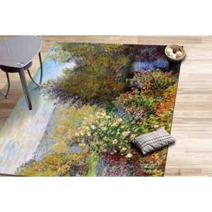 Alfombra con estampado de árbol abstracto: famosa alfombra para sala de estar inspirada en Monet, alfombra suave no tejida - Product Image 3