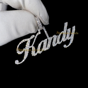 925ฮิปฮอปเป็นประกายสีเงินแท้ที่กำหนดเองจี้ชื่อเริ่มต้นแบบโค้งที่กำหนดเองเครื่องประดับเพชรเพชรโมอิสเย็นส่วนบุคคลที่มีสเน่ห์ - Product Image 1