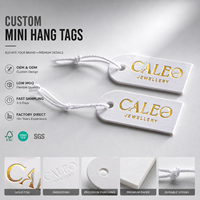 Étiquettes personnalisées pour bijoux avec logo en feuille d'or, petites étiquettes volantes avec cordon, cartes de prix pour boucles d'oreilles et bijoux avec logo personnalisé