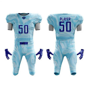 Uniforme de football américain OEM à manches courtes imprimé, taille plus, tissu respirant, évacuation de l'humidité, séchage rapide - Product Image 4
