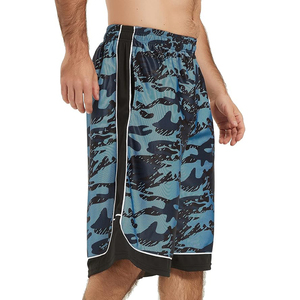 Venta al por mayor de ropa deportiva para hombre, pantalones cortos largos atléticos de dos tonos para baloncesto, pantalones cortos de secado rápido para gimnasio sublimados personalizados con bolsillos - Product Image 3