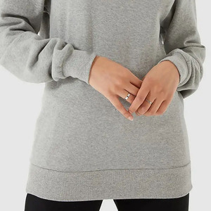 Design personnalisé gris chiné encolure côtelée sweat-shirt pour femmes poignets côtelés ceinture sweat-shirt pour femmes et sweats à capuche d'entraînement pour les femmes - Product Image 5