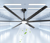 Ventilateur de plafond commercial à moteur HVLS sur mesure noir, à économie d'énergie, pour garage et parking souterrain