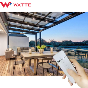 Couverture électrique rétractable <span class=keywords><strong>de</strong></span> toit <span class=keywords><strong>de</strong></span> pluie en <span class=keywords><strong>verre</strong></span> coulissant en aluminium Patio extérieur imperméable à l'eau Protection solaire en <span class=keywords><strong>fibre</strong></span> <span class=keywords><strong>de</strong></span> <span class=keywords><strong>verre</strong></span> - Product Image 3