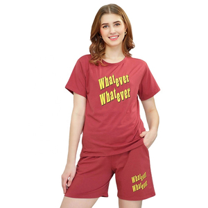 Ensemble décontracté en satin imprimé personnalisé, coupe ample, noir, pour femmes, surdimensionné, écologique, 2 pièces, t-shirt et short - Product Image 1