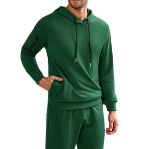 Sudadera con capucha informal atlética verde para hombre, chándal de estilo Formal para primavera Otoño, correr y trotar - Product Image 2