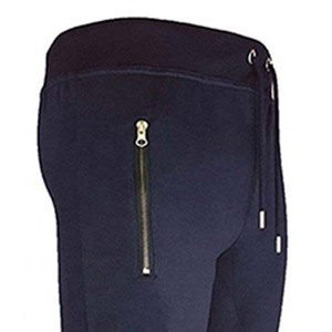 Survêtement de sport respirant deux pièces bleu marine coupe standard avec logo personnalisé, 66 % coton, 34 % polaire, en vente - Product Image 3