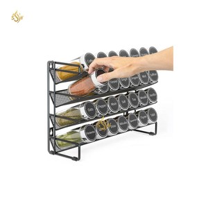 Étagères de stockage d'épices faites à la main en treillis métallique de fer de concepteur minimaliste dernière arrivée maison et cuisine 4 couches porte-épices en fer - Product Image 3